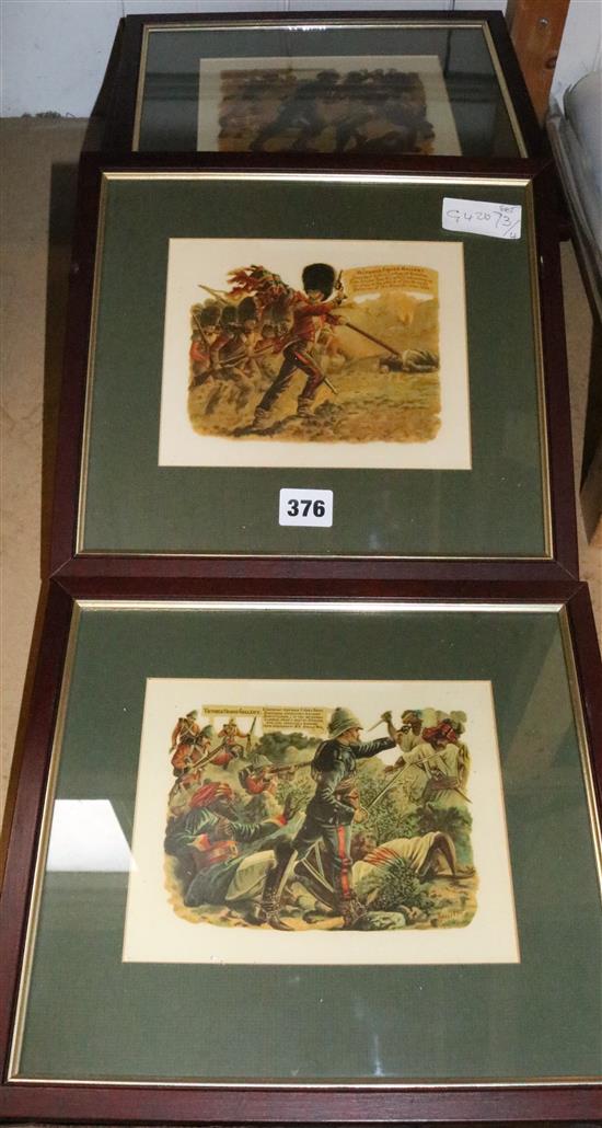 Set of framed Victorian military scraps